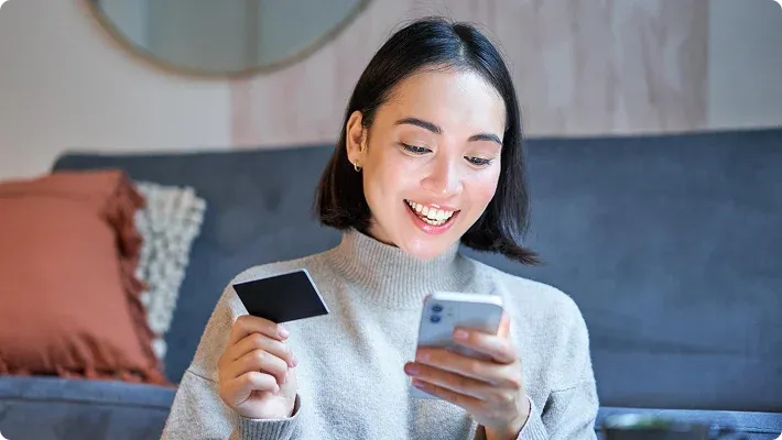 Woman with credit card
